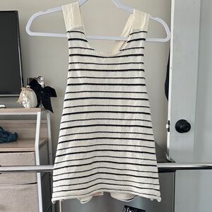 Madewell Black and White Striped Tank Top